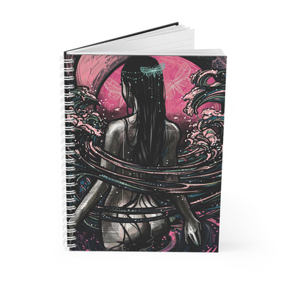 Lune Mystique et Vagues Éthérées - Carnet à Spirale Inspiré